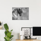 Yearly Calendar Dapple Gray Horse (Semi-Gloss) Poster (Thuiskantoor)