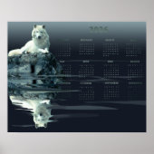 Yearly Calendar Poster White Wolf, Value Poster (Voorkant)