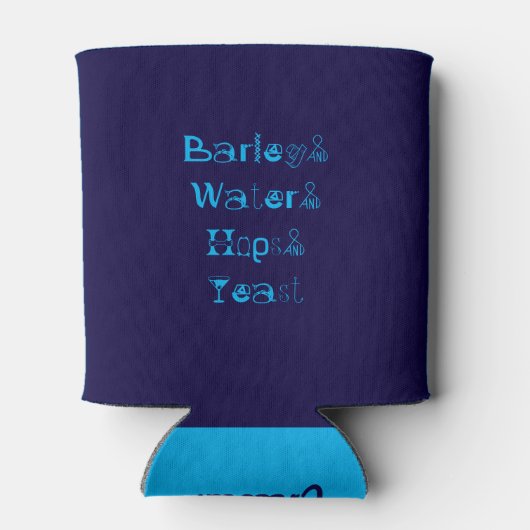 YEast Hops Funny Cool Beer Koelbox Hoesje Blikjeskoeler (Achterkant)