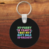 Yeasty Naughty Inappropriate Adult Humor Funny Cri Sleutelhanger (Voorkant)