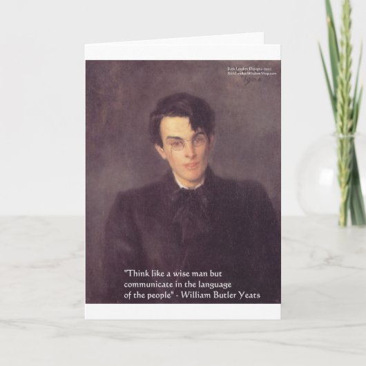 Yeats "Denk Wijs" Wijsheid Quote Cadeaus & Kaarten (Voorkant)