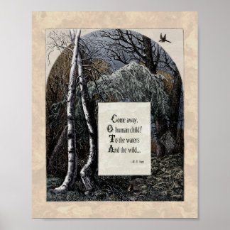 Yeats "Het gestolen kind" Victoriaans Art Poem 8x1 Poster