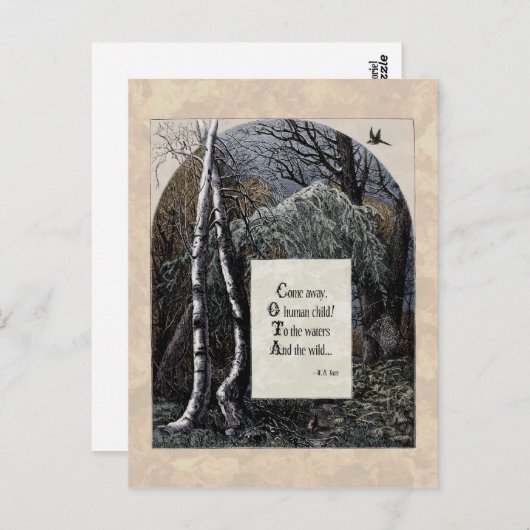 Yeats "Het gestolen kind" Victoriaans Briefkaart (Voorkant / Achterkant)