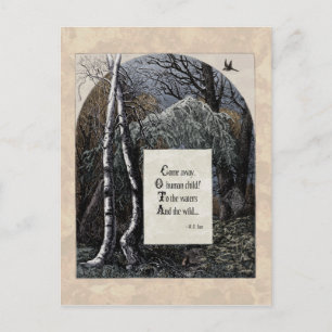 Yeats "Het gestolen kind" Victoriaans Briefkaart