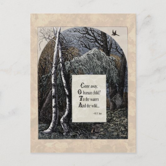 Yeats "Het gestolen kind" Victoriaans Briefkaart (Voorkant)