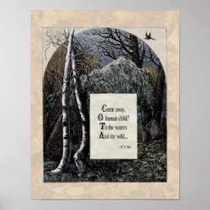Yeats "The Stolen Child" Victoriaans Art Poem 11x1 Poster