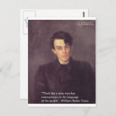 Yeats "Think Wise" Wisdom Quote Giften & Kaarten (Voorkant / Achterkant)