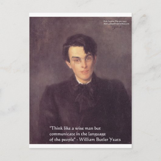 Yeats "Think Wise" Wisdom Quote Giften & Kaarten (Voorkant)