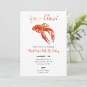 Yee Claw Crawfish Boil Waterverf Verjaardag Kaart (Staand voorkant)