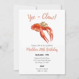 Yee Claw Crawfish Boil Waterverf Verjaardag Kaart