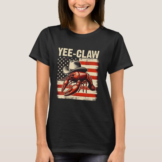 Yee Claw Funny Crawfish Cajun Seafood Crawfish Usa T-shirt (Voorkant)