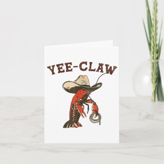 Yee Claw Funny Crawfish Cajun Seafood Festival Kaart (Voorkant)