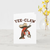 Yee Claw Funny Crawfish Cajun Seafood Festival Kaart (Gele Bloem)