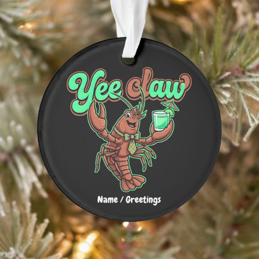 Yee Claw Retro Rivierkreeft Boog Coastale Cocktail Ornament (Boom)