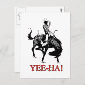 Yee-Ha! Rodeo cowboy op een springpaard Briefkaart (Voorkant / Achterkant)