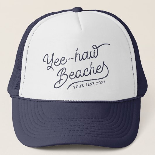 Yee-haw Beaches Aangepaste Bijpassende Vakantie Trucker Pet (Voorkant)