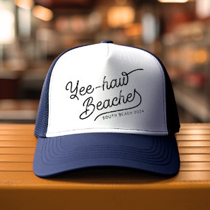 Yee-haw Beaches Aangepaste Bijpassende Vakantie Trucker Pet