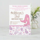 Yee Haw Birthday Party Kaart (Staand voorkant)