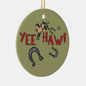 Yee Haw Bucking Horse Keramisch Ornament (Rechts)