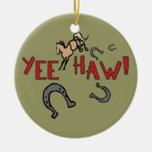 Yee Haw Bucking Horse Keramisch Ornament (Voorkant)