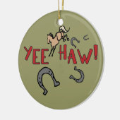 Yee Haw Bucking Horse Keramisch Ornament (Links)