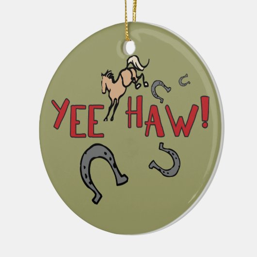 Yee Haw Bucking Horse Keramisch Ornament (Links)