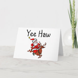 Yee Haw Christmas Cowboy Santa Claus Feestdagen Kaart