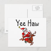 Yee Haw Christmas Cowboy Santa Claus Feestdagenkaart (Voorkant / Achterkant)