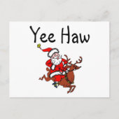 Yee Haw Christmas Cowboy Santa Claus Feestdagenkaart (Voorkant)