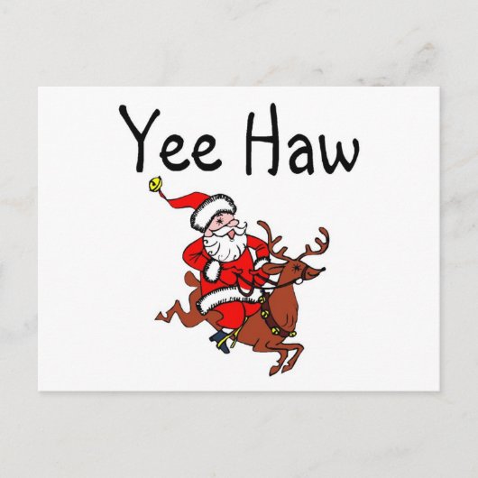 Yee Haw Christmas Cowboy Santa Claus Feestdagenkaart (Voorkant)
