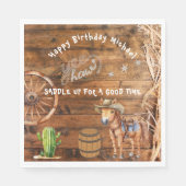 Yee Haw Cowboy Rodeo Zadelen Up Paper Bord Servet (Voorkant)