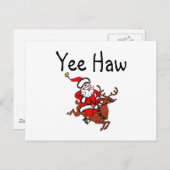 Yee Haw Cowboy Santa Claus Feestdagenkaart (Voorkant / Achterkant)