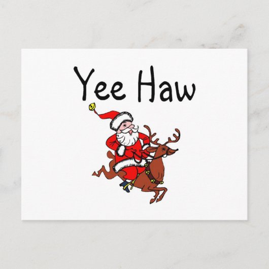 Yee Haw Cowboy Santa Claus Feestdagenkaart (Voorkant)