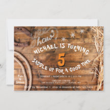 Yee Haw Cowboy Verjaardag Uitnodiging