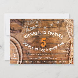 Yee Haw Cowboy Verjaardag Uitnodiging
