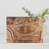 Yee Haw Cowboy Verjaardag Uitnodiging (Staand voorkant)