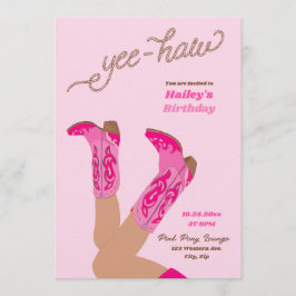 Yee-Haw Cowgirl Birthday Kaart