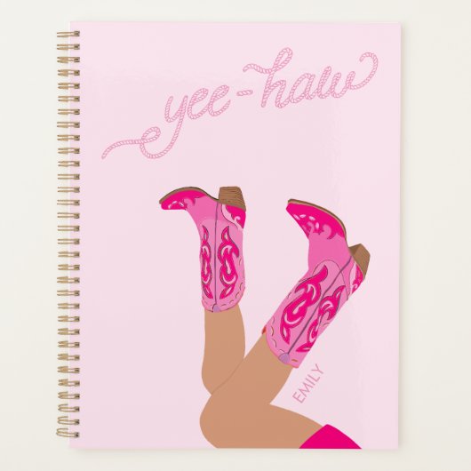 Yee-Haw Cowgirl Boots Custom Name  Planner (Voorkant)