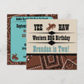 Yee Haw Cowgirl Cowboy Westerne uitnodiging (Voorkant / Achterkant)