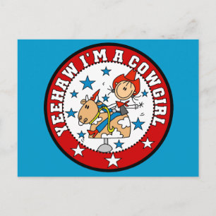 Yee Haw Cowgirl T-shirts en Cadeaus Briefkaart