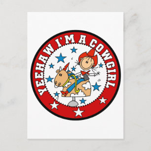 Yee Haw Cowgirl T-shirts en Cadeaus Briefkaart
