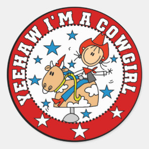 Yee Haw Cowgirl Tshirts en Gifts Ronde Sticker