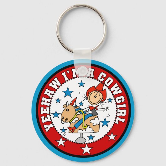 Yee Haw Cowgirl Tshirts en Gifts Sleutelhanger (Voorkant)