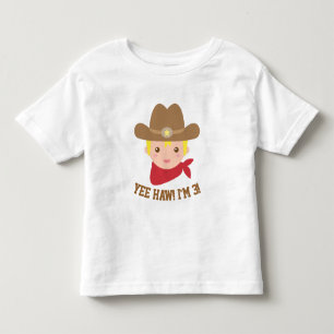 Yee Haw, Cute Little Cowboy is 3 Kinder Shirts