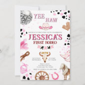 Yee Haw Disco Cowgirl Rodeo Verjaardag Kaart (Voorkant)