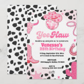 Yee Haw Disco Cowgirl Space Rodeo Country Birthday Kaart (Voorkant / Achterkant)