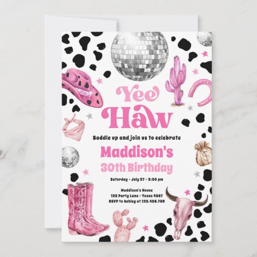 Yee Haw Disco Cowgirl Space Rodeo Kaart (Voorkant)