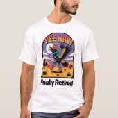 Yee Haw Eindelijk met Pensioen Gegane Dansende Cow T-shirt (Voorkant)
