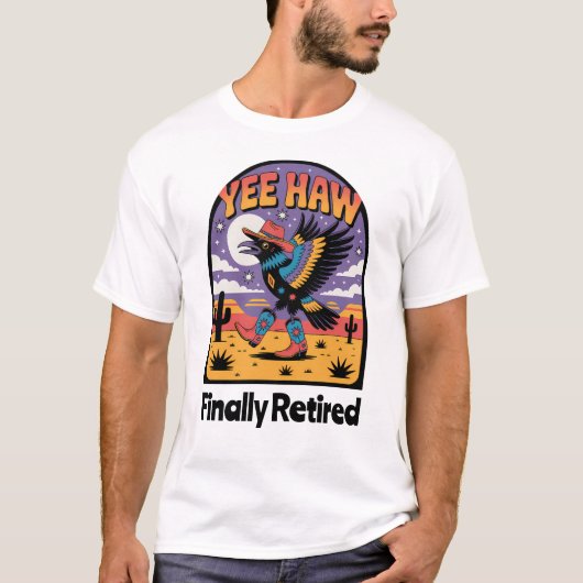 Yee Haw Eindelijk met Pensioen Gegane Dansende Cow T-shirt (Voorkant)
