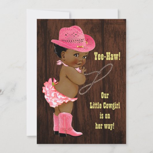 Yee-Haw! Etnisch Cowgirl Rustic Baby shower Kaart (Voorkant)